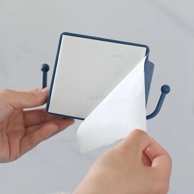 Picture of Wall Mounted Organizer Storage Box Remote Control Air Conditioner Storage Case Mobile Phone Plug Holder Stand With Two Hooks-1Pcs