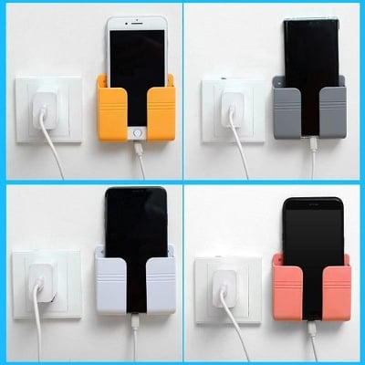 Picture of Phone Holder For Phone Mounted Storage Box Remote Control Storage Organizer Case For Air Conditioner TV Mobile Stand Rack