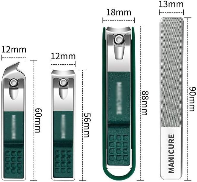Picture of Nail Care Deluxe Grooming Kit – 4-Piece Stainless Steel Nail Clippers, Angled Precision Trimmer, Nano Glass File and Protective Case