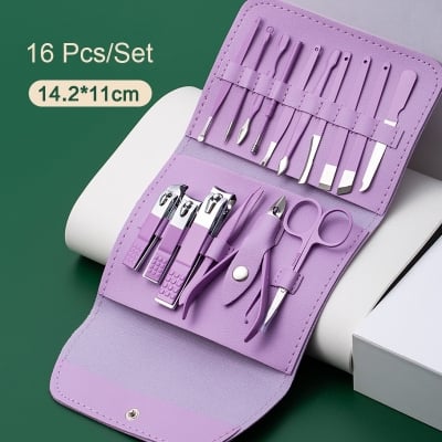 Picture of 16 in 1 Premium Stainless Steel Nail Care & Beauty Tool Set
