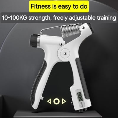Picture of 1 pis 10-100KG freely Adjustable T-Shaped Heavy Grips Hand strengthener Non-Slip Griper Power Gym Fitness High Quality Professional Hand Exercise Equipment Grip Forarm Injury Finger Muscle  Recovery Electronic Counting 4 Digit Display - T shape