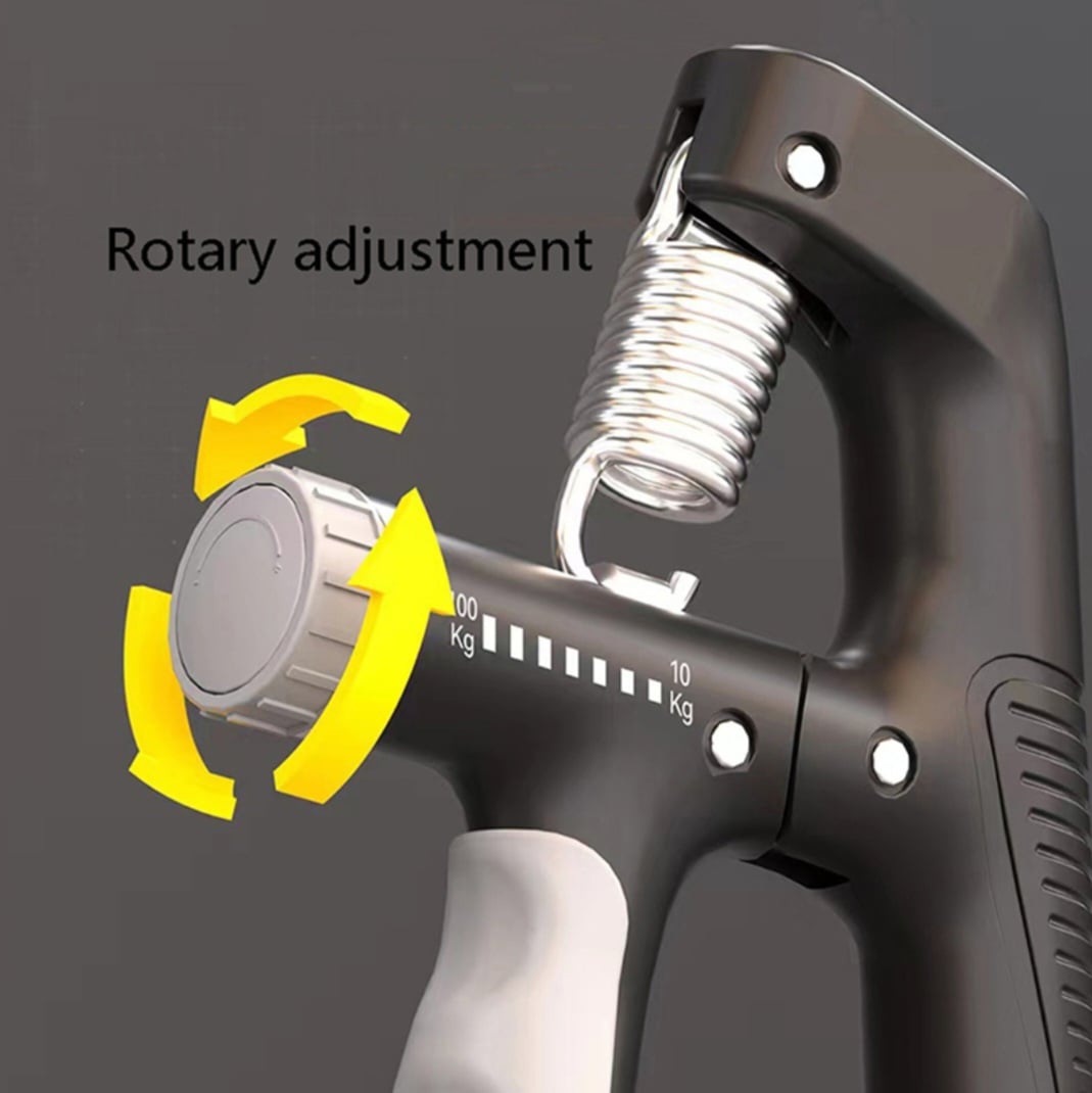 Picture of 1 pis A-shape 10-100 KG Adjustable Hand Grip Electronic Counting Hand Strengthener Power Exercise - Hand Muscle Training Heavy Non Slip Gripper Gym Wrist Trainer Finger Fitness Forarm Injury Finger Muscle Recovery Electronic Counting 4 Digit Display