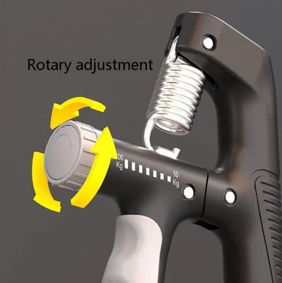 Picture of 1 pis A-shape 10-100 KG Adjustable Hand Grip Electronic Counting Hand Strengthener Power Exercise - Hand Muscle Training Heavy Non Slip Gripper Gym Wrist Trainer Finger Fitness Forarm Injury Finger Muscle Recovery Electronic Counting 4 Digit Display