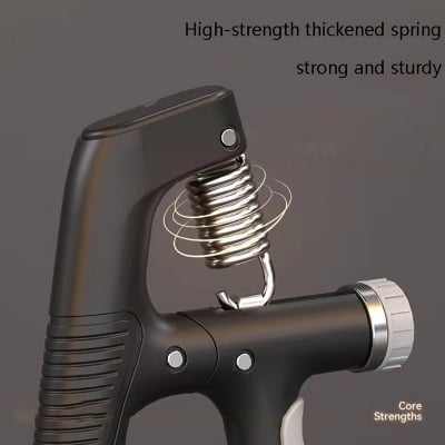 Picture of 1 pis A-shape 10-100 KG Adjustable Hand Grip Electronic Counting Hand Strengthener Power Exercise - Hand Muscle Training Heavy Non Slip Gripper Gym Wrist Trainer Finger Fitness Forarm Injury Finger Muscle Recovery Electronic Counting 4 Digit Display
