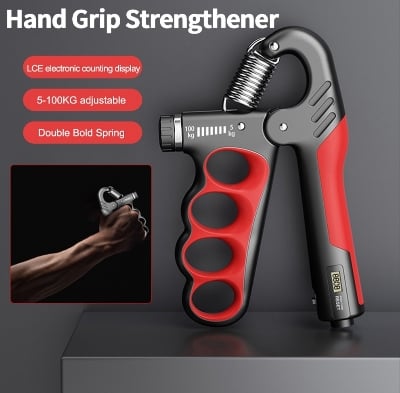 Picture of 1 pis 10-100Kg Adjustable Hand Gripper Heavy Hand Strengthner High Quality Non Slip Griper Professional Hand Exercise Finger Muscle Recovery Electronic Counting 4 Digit Display Home Gym Equipment Wrist Trainer Finger Fitness - 4 Finger Model