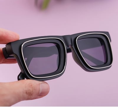 Picture of Sunglasses For Men's Trendy Square Frame European And American Retro Outdoor Street Shooting Sunglasses - V1 - Free item - Zipper Sunglass Case + Lense Cloth + Cloth Bag - Unisex Sunglass