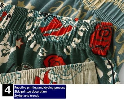 Picture of Green Print Short Boxer Men's Underwear Men's Antibacterial Youth Pure Cotton Model Breathable Mid-Waist Trendy Boxer Short Shorts