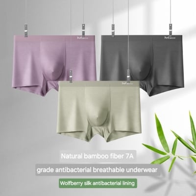 Picture of Miiōw Underwear for men China Ice Silk Men's Underwear - Antibacterial  Men Boxer - (1 Pis) - Male Underpants Shorts Boxers  Panties Brief - Luxurious comfort for your everyday - 1 Pis Boxer - Miiow 2 Bumboo Fiber