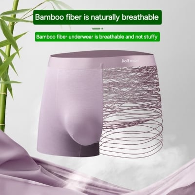 Picture of Miiōw Underwear for men China Ice Silk Men's Underwear - Antibacterial  Men Boxer - (1 Pis) - Male Underpants Shorts Boxers  Panties Brief - Luxurious comfort for your everyday - 1 Pis Boxer - Miiow 2 Bumboo Fiber