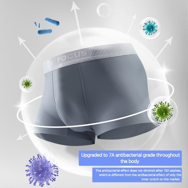 Picture of On Focus Underwear for men China Ice Silk Men's Underwear - Antibacterial  Men Boxer - (1 Pis) - Male Underpants Shorts Boxers  Panties Brief - Luxurious comfort for your everyday - On Focus Boxer