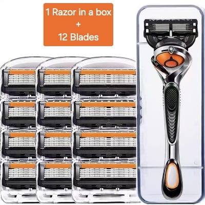 Picture of Manual Five-blade Razor Professional Progide Shaving Razor For Men Smoth Close Clean Save Adjustable Reusable Heavy Duty Wet Shaving Manual Shaver Personal Washing Cleaning Care - Germany China Imported
