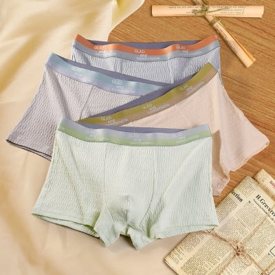 Picture of Baby Cotton Fabric Underwear Boxer For Men - Men's Underwear Men's Antibacterial Youth Pure Cotton Model Breathable Mid-Waist Trendy Boxer Short Shorts