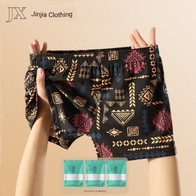 Picture of Tribal Print Short Boxer Men's Underwear Men's Antibacterial Youth Pure Cotton Model Breathable Mid-Waist Trendy Boxer Short Shorts
