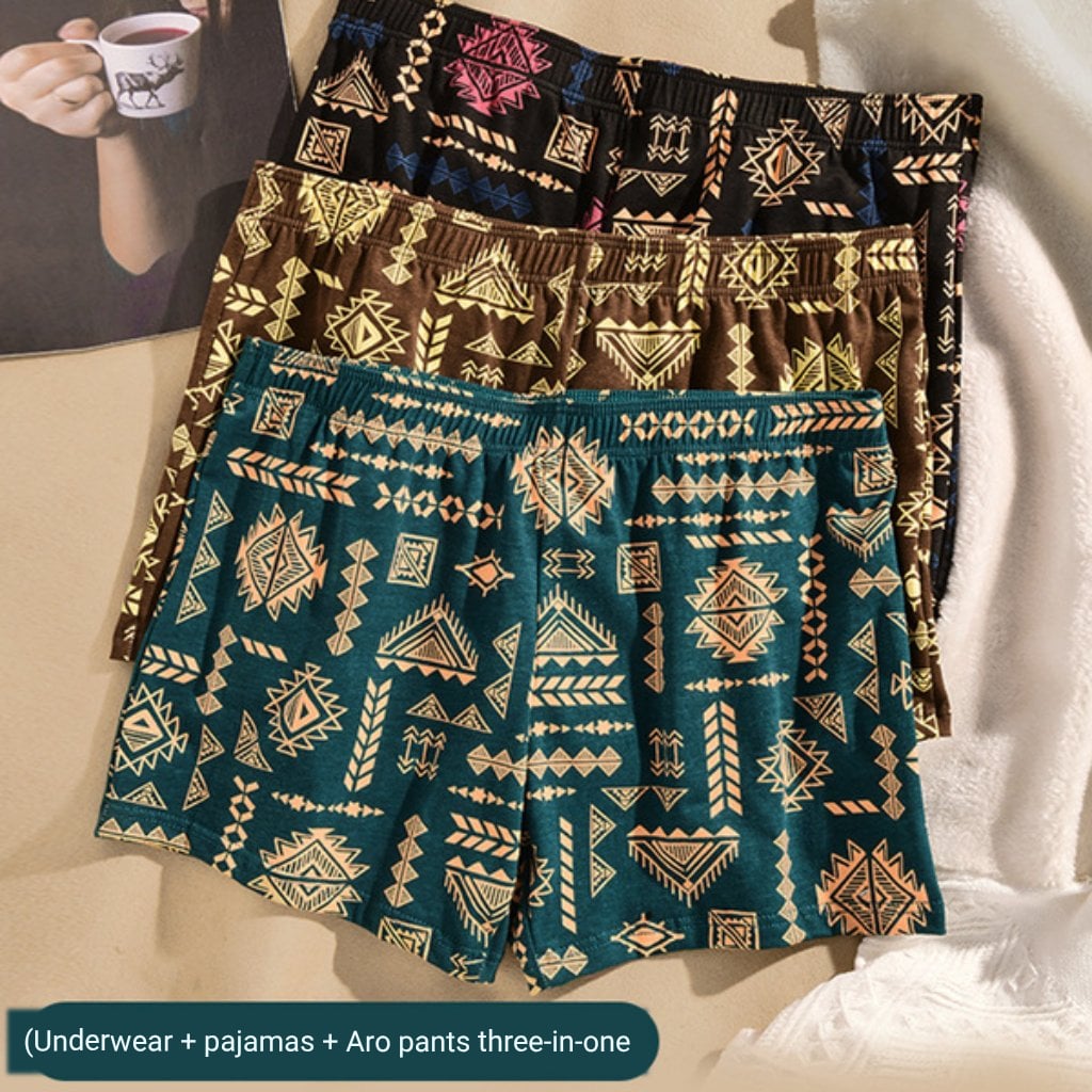 Picture of Tribal Print Short Boxer Men's Underwear Men's Antibacterial Youth Pure Cotton Model Breathable Mid-Waist Trendy Boxer Short Shorts