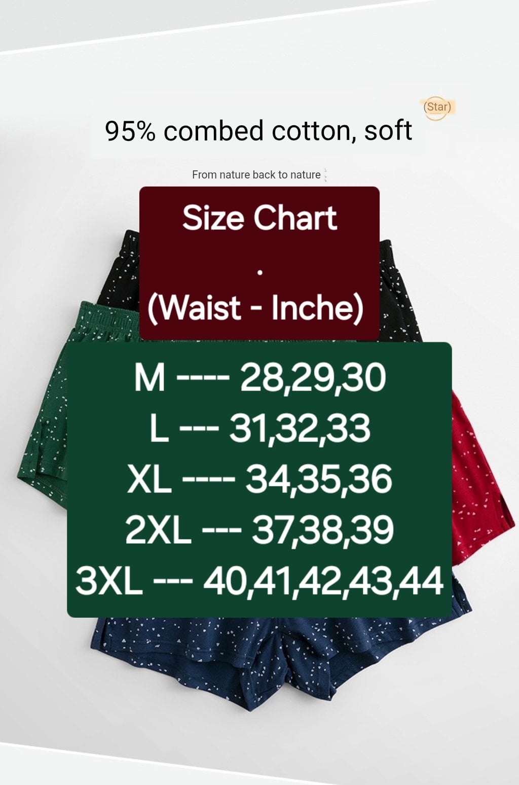 Picture of Stary Print Short Boxer Men's Underwear Men's Antibacterial Youth Pure Cotton Model Breathable Mid-Waist Trendy Boxer Short Shorts