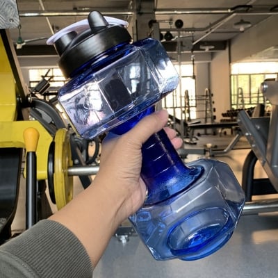 Picture of 2500 ml Dumbbell Water Gym Bottle Large Capacity 5L Fitness Dumbbell Cup Creative Sports Kettle Men's Portable Personalized Plastic Space Cup Drop-Resistant Leak-Proof