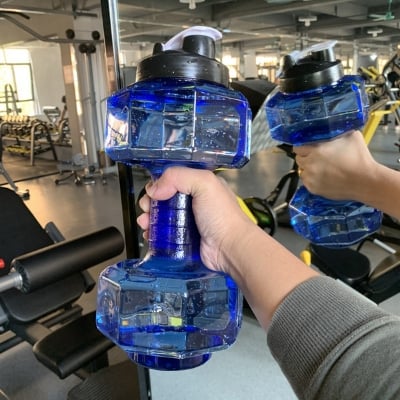 Picture of 2500 ml Dumbbell Water Gym Bottle Large Capacity 5L Fitness Dumbbell Cup Creative Sports Kettle Men's Portable Personalized Plastic Space Cup Drop-Resistant Leak-Proof
