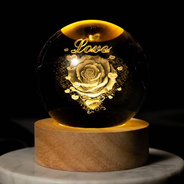 Picture of Crystal Ball Table Lamp 3D Moon Planet Nabula Usb Night Light Led Galaxy Solar Decor For Home Children's Table Lamp Party Birthday Gifts - Table Lamp