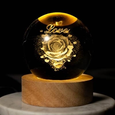 Picture of Crystal Ball Table Lamp 3D Moon Planet Nabula Usb Night Light Led Galaxy Solar Decor For Home Children's Table Lamp Party Birthday Gifts - Table Lamp