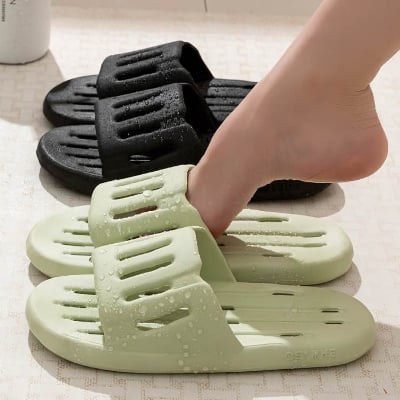 Picture of Bathroom Non Slip Slippers Washroom Sandels Men's Summer Bathroom Accessories Leaky Hollow Quick Drying Bathroom Shower Slippers For Women