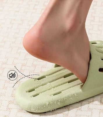 Picture of Bathroom Non Slip Slippers Washroom Sandels Men's Summer Bathroom Accessories Leaky Hollow Quick Drying Bathroom Shower Slippers For Women