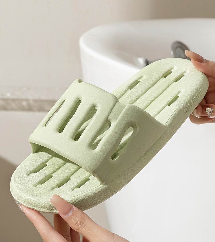 Picture of Bathroom Non Slip Slippers Washroom Sandels Men's Summer Bathroom Accessories Leaky Hollow Quick Drying Bathroom Shower Slippers For Women