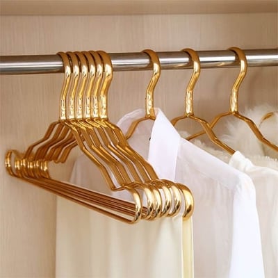 Picture of 10 Pis Clothes Hanger Special Alluminum Alloy Dipped Dormitory Home Clothes Support Wet and Dry children's Clothes Drying Rack Metal Non-slip Clothes Support