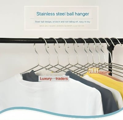 Picture of 10 Pis Stainless Steel Hanger Ball 42cm Solid Coat Hanger Clothes Support Children's Hanger drying Shirt T-shirt Organizer