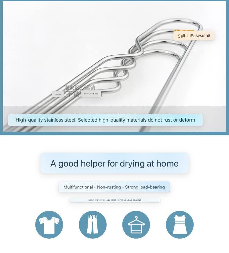 Picture of 10 Pis Stainless Steel Hanger Ball 42cm Solid Coat Hanger Clothes Support Children's Hanger drying Shirt T-shirt Organizer