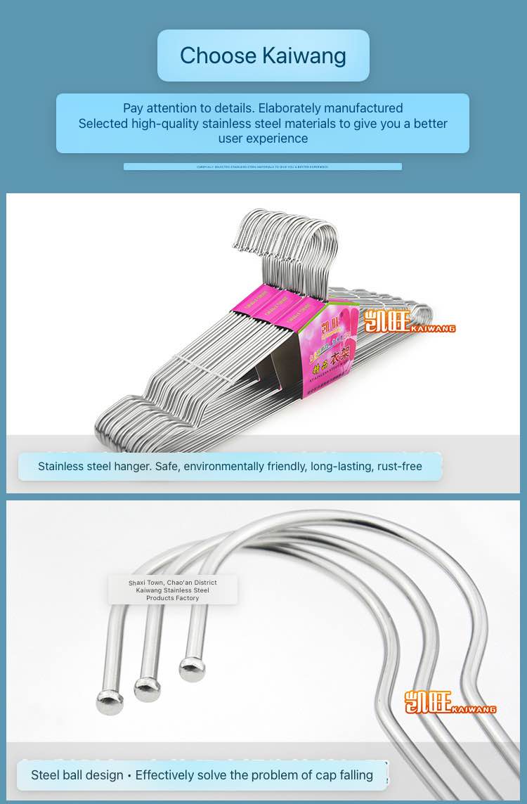 Picture of 10 Pis Stainless Steel Hanger Ball 42cm Solid Coat Hanger Clothes Support Children's Hanger drying Shirt T-shirt Organizer