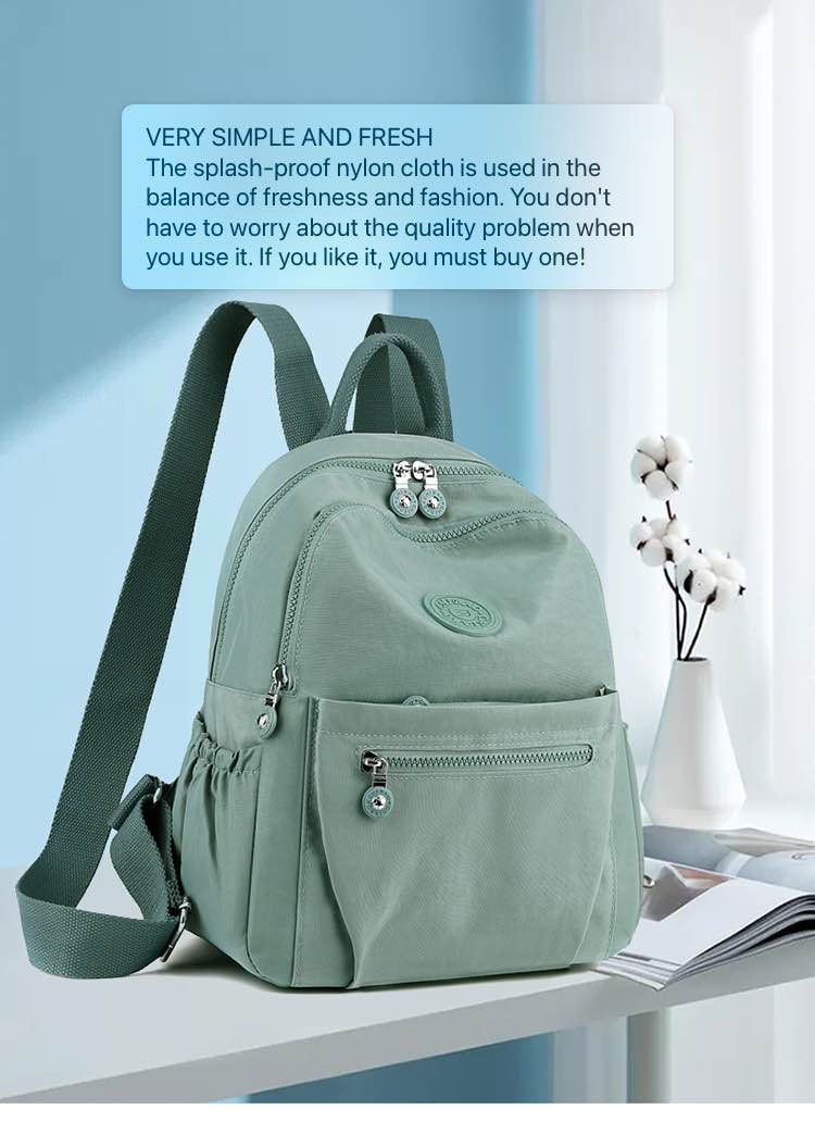 Picture of New Nylon Backpack for Women Summer Large Capacity Korean Style Small Backpack Fashionable Lightweight Travel School Bag Women's Casual Backpack