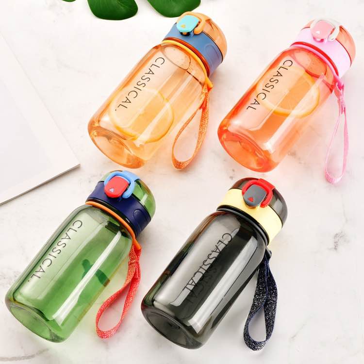 Picture of Baby Water Bottle Kids Mom pot 500ml Baby Water Bottle With Straw and Belt Food Grade Plastic BPA-free Mum Pot Kids Water Bottle Smile Kiddo School Water Bottle