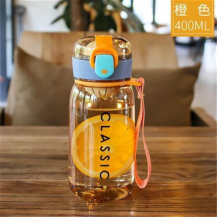 Picture of Baby Water Bottle Kids Mom pot 500ml Baby Water Bottle With Straw and Belt Food Grade Plastic BPA-free Mum Pot Kids Water Bottle Smile Kiddo School Water Bottle