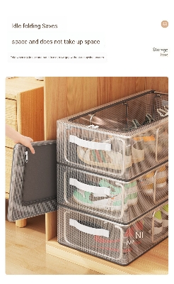 Picture of Shoe Storage Box Thickened Steel Frame Foldable Storage Box Bed Bottom PVC Free Installation Household Transparent Storage Shoe Box