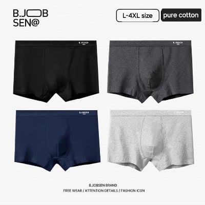 Picture of Men's Underwear Pure Cotton Men's Boxer Briefs - 1 Pis - Boys Trendy Breathable Teenagers Boxer Shorts - Cotton Underwear Boxer For Men - Stranders Color Choese Your Favourite Colors - 1 Pis Bjobsen Cotton Boxer - 1 Pis