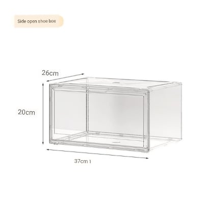 Picture of Transparent Folding Shoe Box Shoes Storage Artifact Storage - 1 Pis Box - Magnetic Suction Dustproof Space-saving Internet-red Shoe Wall Overlay Shoe Cabinet