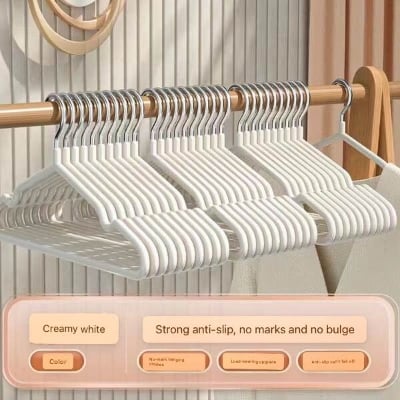 Picture of Clothes Hanger 10 pis , Non-Slip, Traceless, Plastic-Impregnated, Household Clothes Hanging, Balcony Anti-Shoulder Corner Clothes Hanger, Clothing Store Special Clothes Drying Support