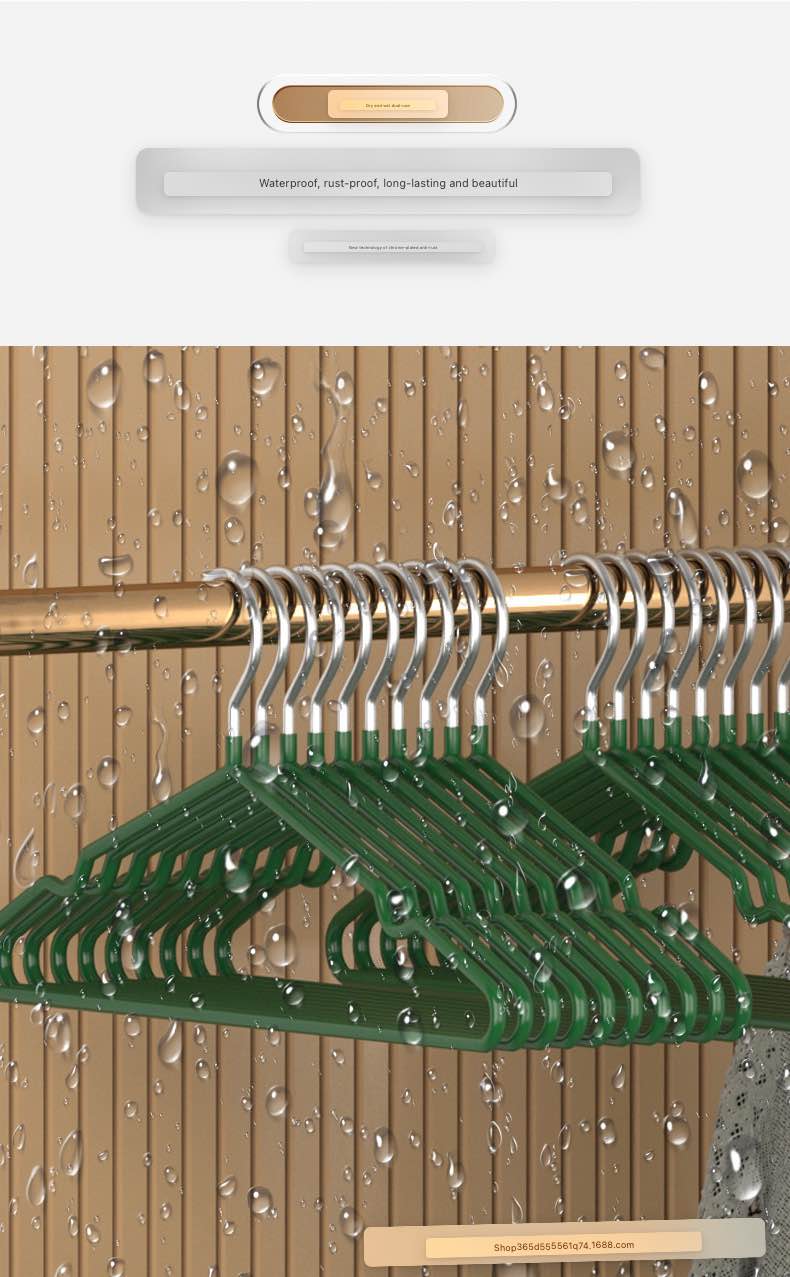 Picture of Clothes Hanger 10 pis , Non-Slip, Traceless, Plastic-Impregnated, Household Clothes Hanging, Balcony Anti-Shoulder Corner Clothes Hanger, Clothing Store Special Clothes Drying Support