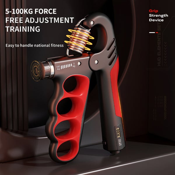 Picture of TA Hand Gripper 5-100KG with Counter- Adjustable Grip Strength Trainer for Gym, Wrist & Forearm Workout, Finger Gripper for Hand Exercise, Non-Slip Metal Gripper .th 60kg 100kg 220lbs Resistance for Men & Women