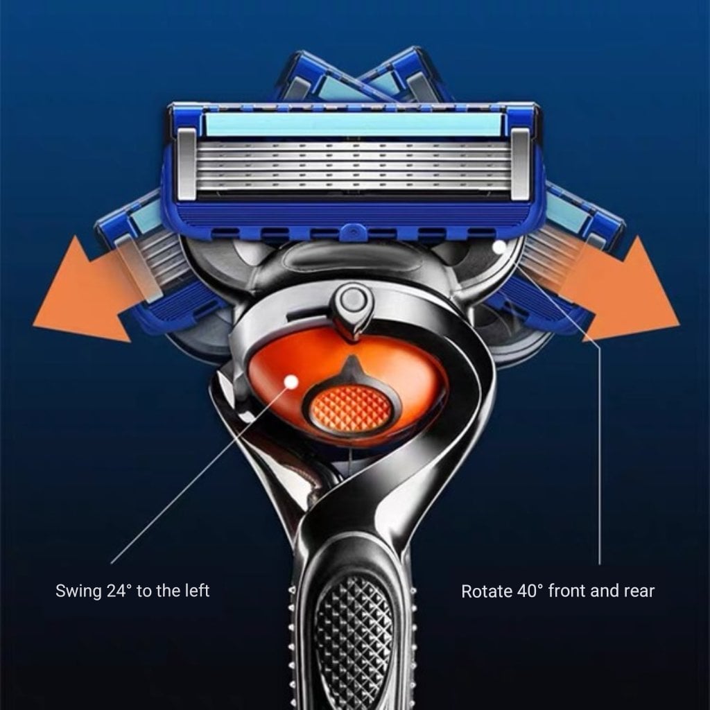 Picture of Five-blade Manual Progide Shaving Razor Razor For Men Smoth Close Clean Save Adjustable Reusable Heavy Duty Wet Shaving Manual Shaver Personal Washing Cleaning Care - Germany China Imported - 1 Body 12 Blades
