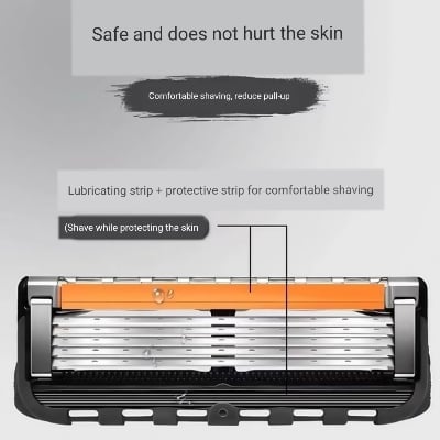 Picture of Five-blade Manual Progide Shaving Razor Razor For Men Smoth Close Clean Save Adjustable Reusable Heavy Duty Wet Shaving Manual Shaver Personal Washing Cleaning Care - Germany China Imported - 1 Body 12 Blades