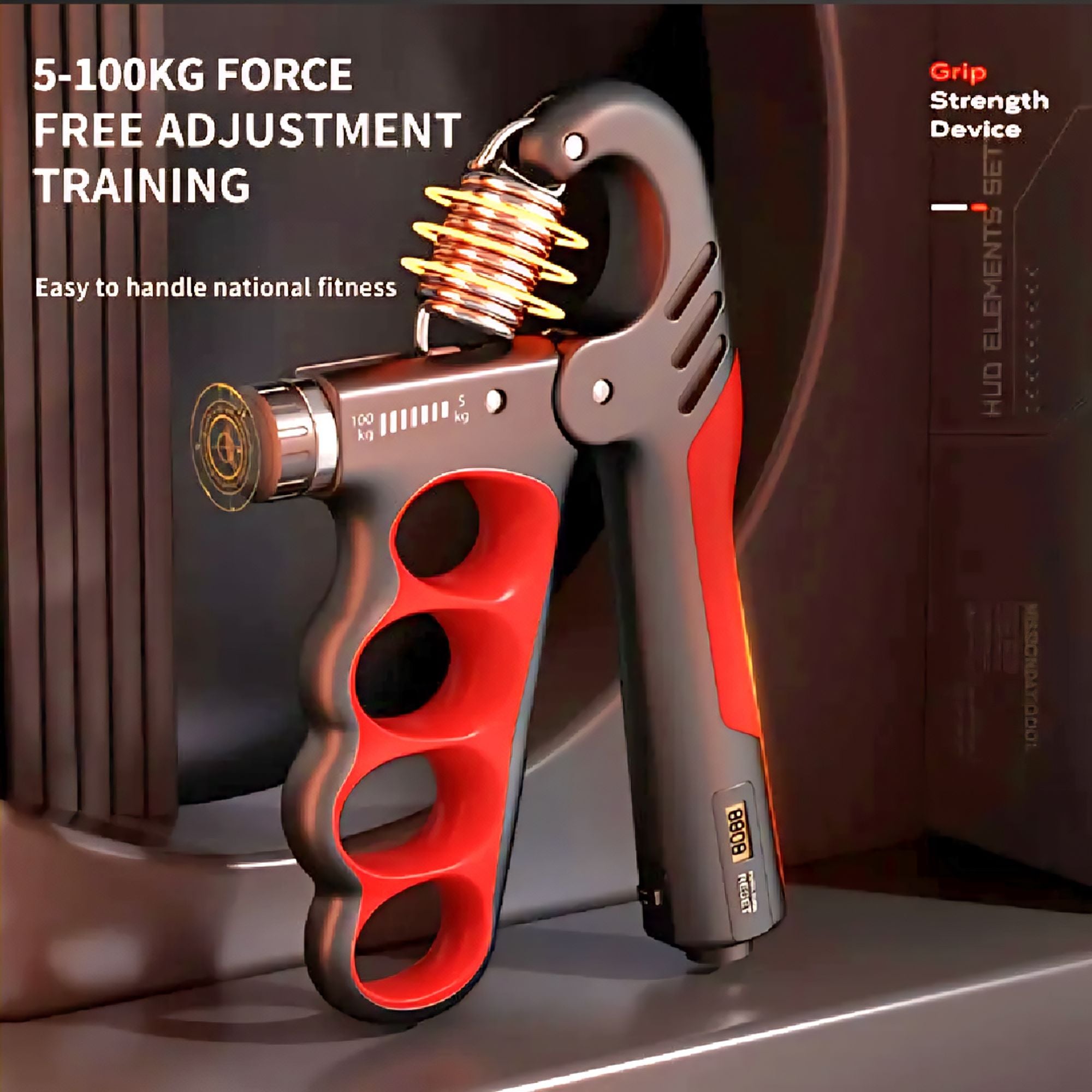 Picture of Pro Adjustable Hand Grip Exercise Hand Gripper Spring 5-100Kg Digital Counter Handgrip Arm Finger Arm Exercise Gym Yonex Badminton Muscle Exercise
