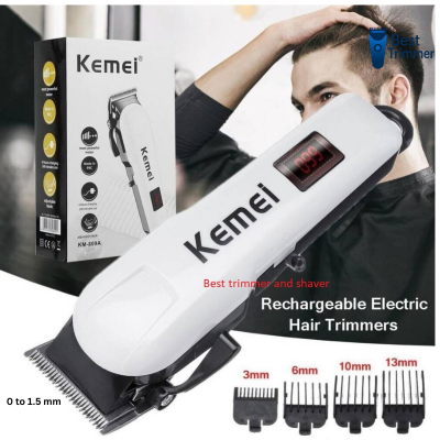 Picture of Kemei KM-809A Digital AC/DC Electric Rechargeable Professional Hair Clipper Trimmer - Multicolor