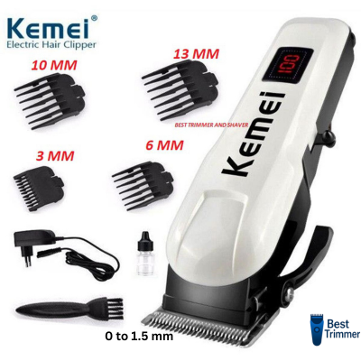 Picture of Kemei KM-809A Digital AC/DC Electric Rechargeable Professional Hair Clipper Trimmer - Multicolor