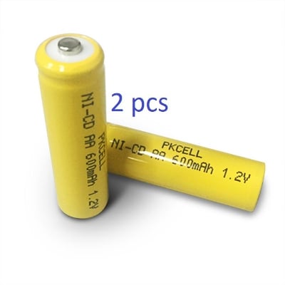 Picture of 1.2V 600 mAh (For Trimmer Battery) Rechargeable Heavy Duty Aa Battery Ni-Cd.-Batteries for Kemei, Htc, Gami, Trimmer. 2 Pcs - Yellow