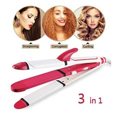 Picture of Kemei KM-1213 Professional Multifunction 3 In 1 Electric Ceramic Iron Wave Hair Curler Straighter