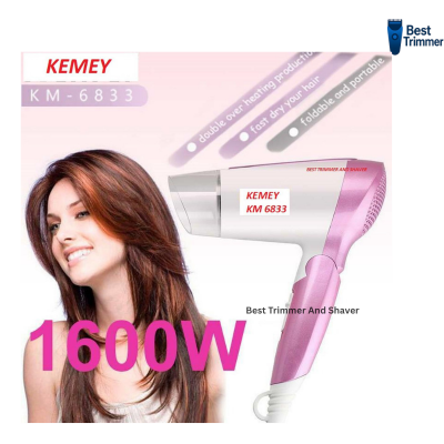 Picture of Kemey Km 6833 Cool And Hot Electric Foldable Hair Dryer For Women - Hair Dryer