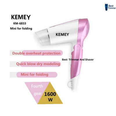 Picture of Kemey KM 6833 Cool and Hot Electric Foldable Hair Dryer for Women - Multicolor