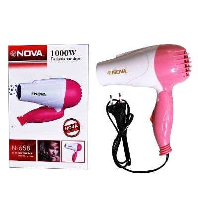Picture of Kemei-New NV-1290 Folding Hair Dryer - Pink and White - Multicolor