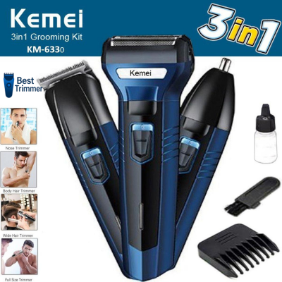 Picture of Kemei KM-6330 (3 in 1) Shaver, Hair ,Beard And Nose Trimmer - Blue